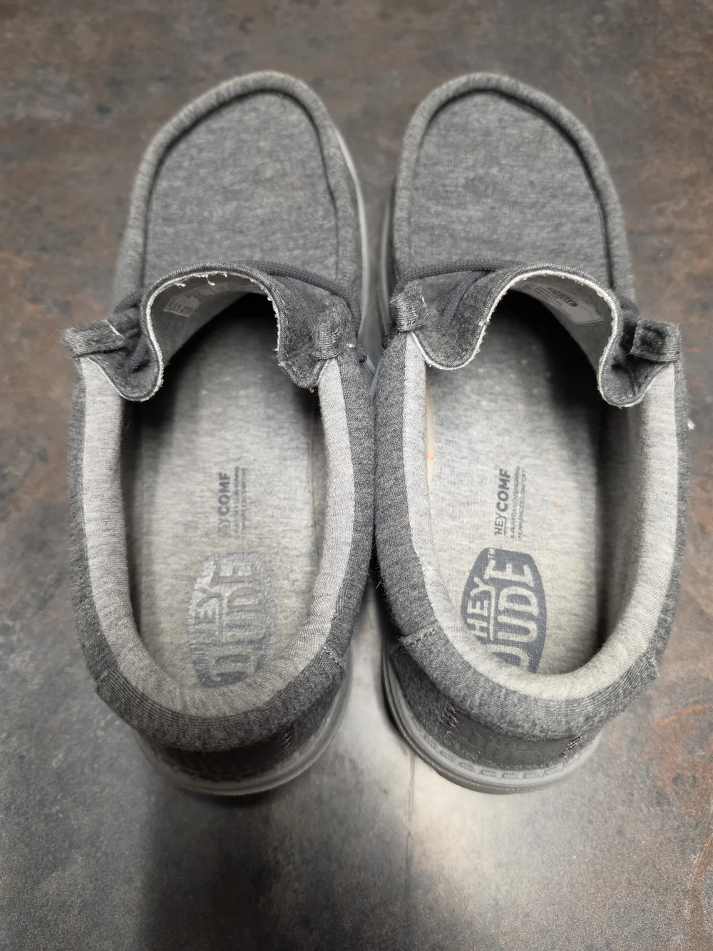 Hey Dude Mens Grey Wally Stretch Jersey Casual Slip-On Shoes - Size 11